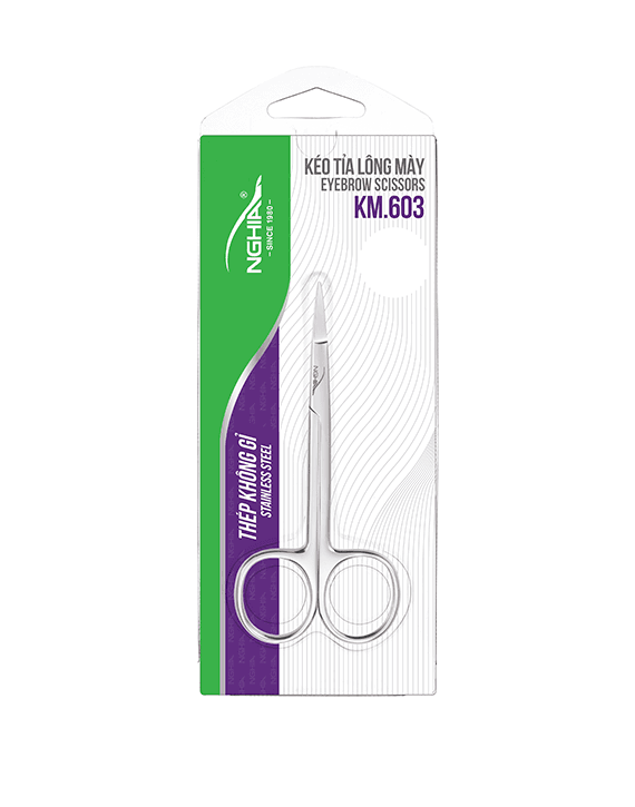 Straight Eyebrow Scissors - KM-603 (Stainless Steel)