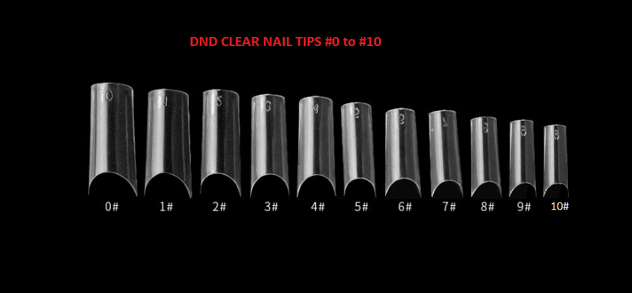 DND CLEAR Nail Tips in bags - 11 bags - 550 pieces