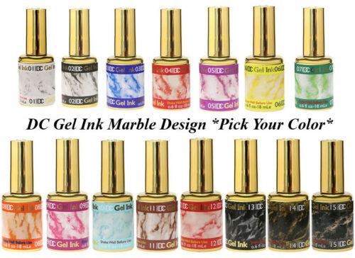 DND DC Gel Ink Marble Design  LED/UV Soak Off Gel .6oz 18ml - 15 colors