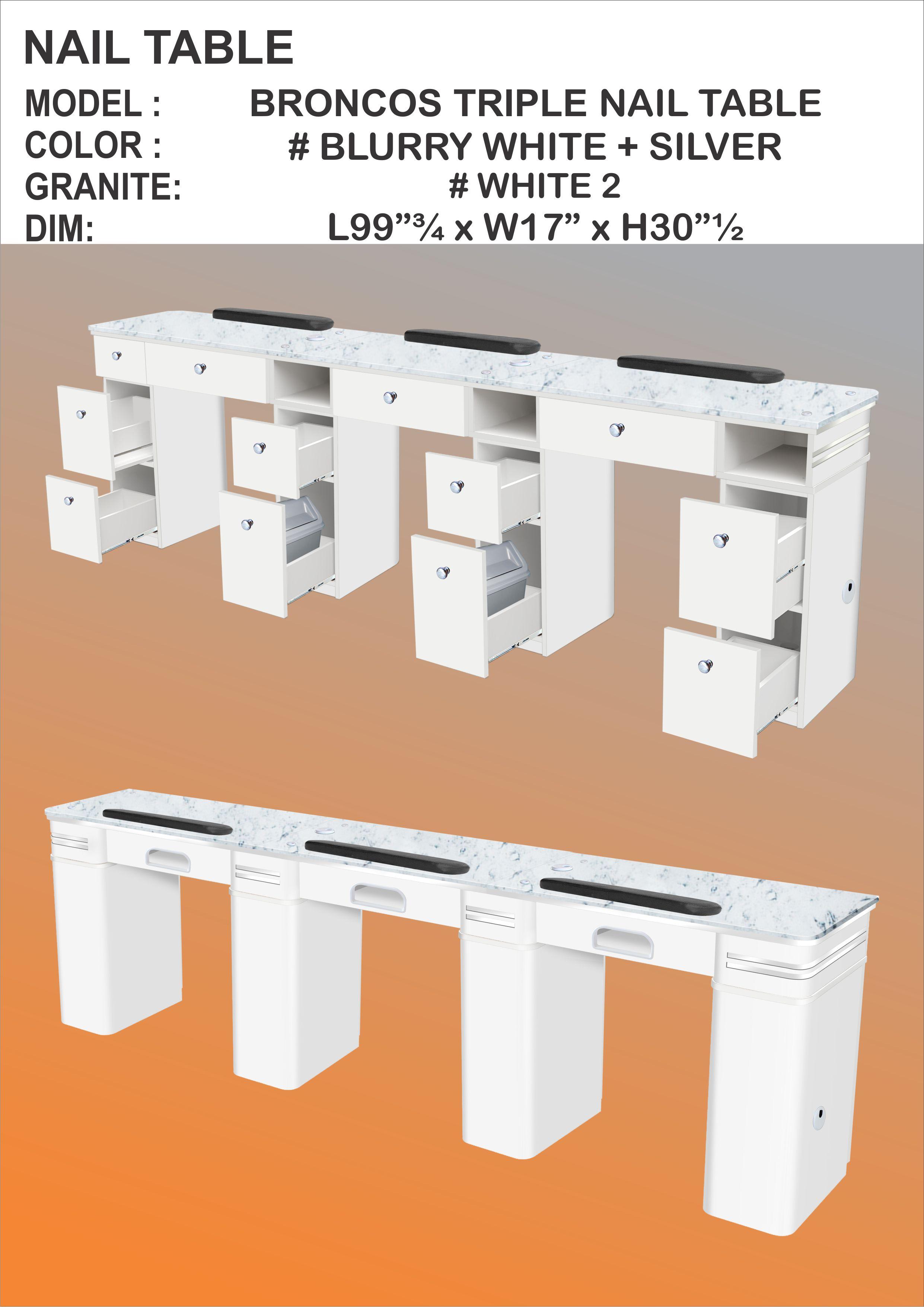 Broncos - Triple Nail Table