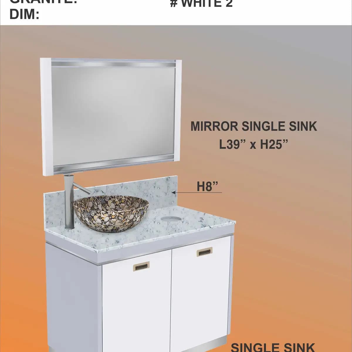 Cowboys Single Sink with Mirror