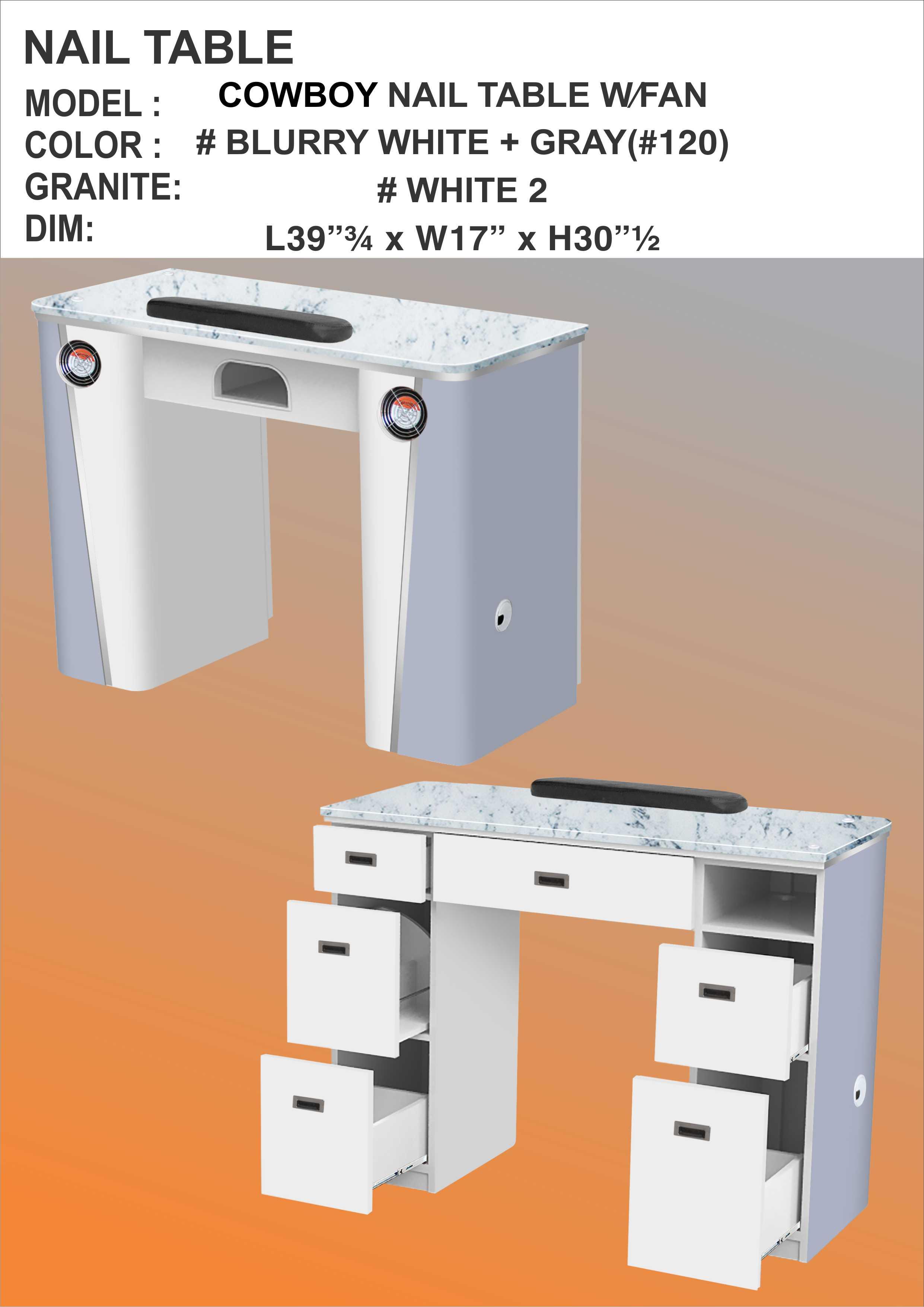 Cowboys Nail Table - Single With Fan