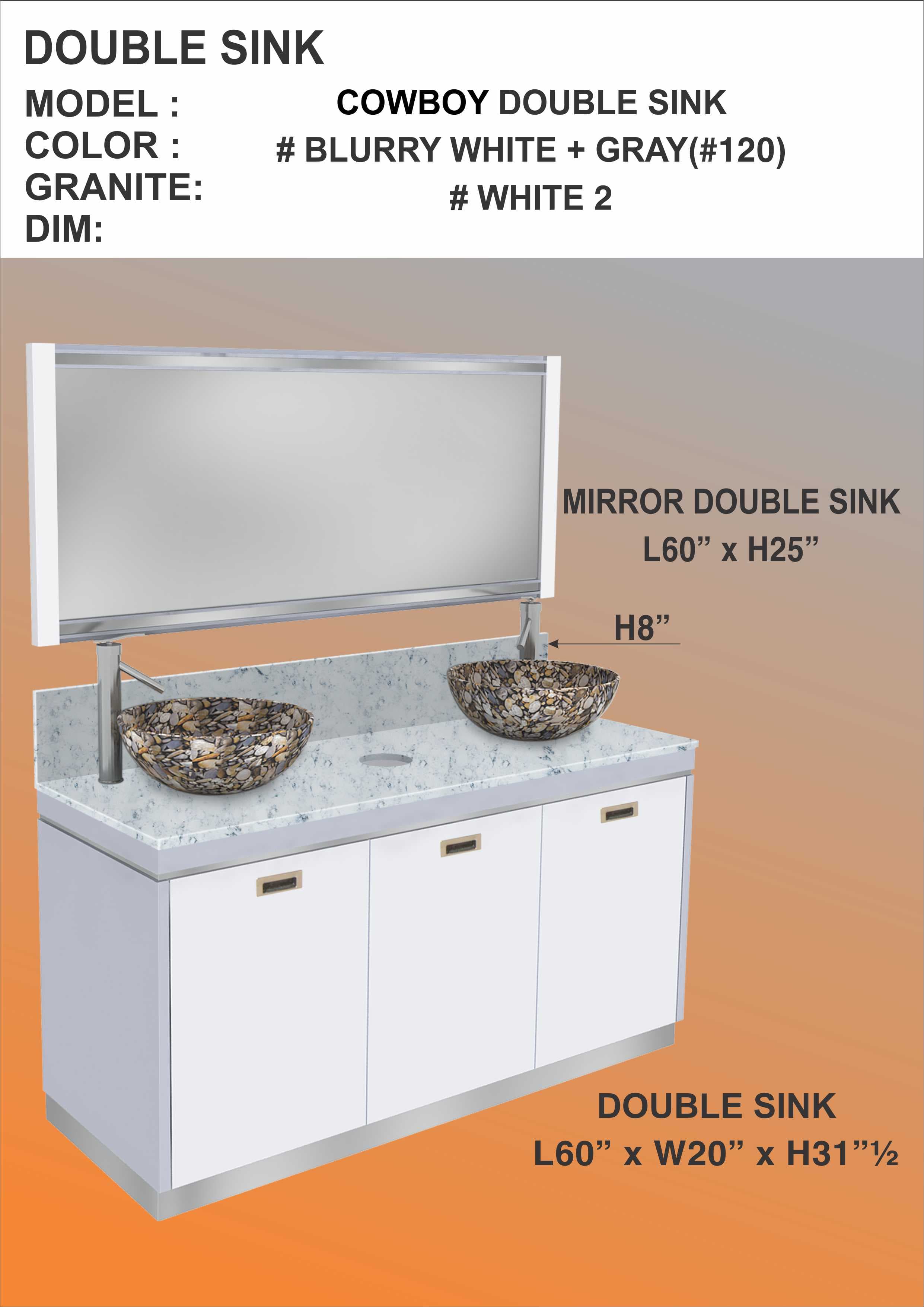 Cowboys Double Sink with Mirror