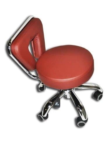 Spa Pedicure Stool for Technician - Short Burgundy