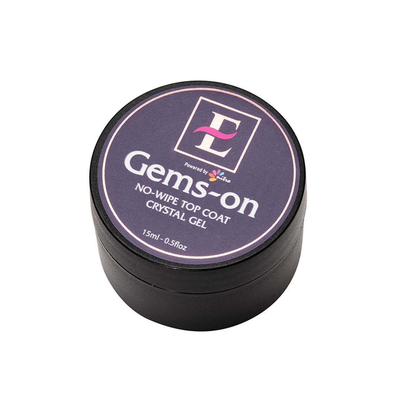 E Gems-On Crystal Gel Top Coat No-Wipe 0.5oz