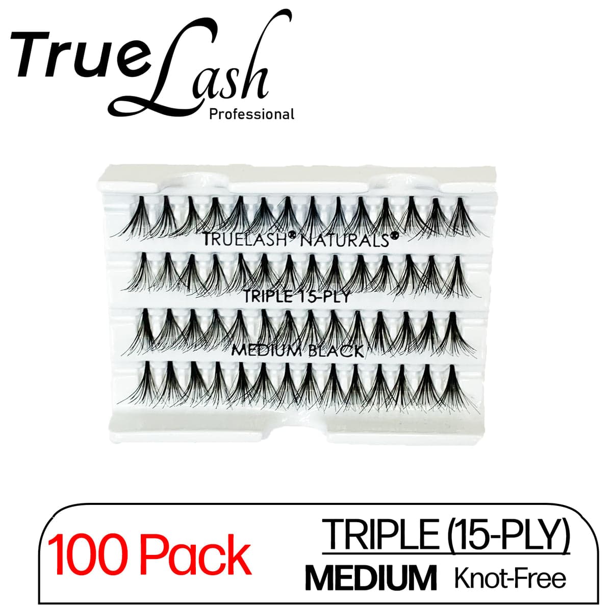 TrueLash Knot-Free Eyelash Extension Triple 15 ply - Medium