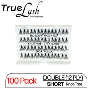 TrueLash Knot-Free Eyelash Extension Double 12 ply - Short