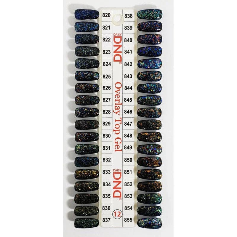 DND Sample Tips, Overlay Top Gel Collection, #12 (From 820 To 855)