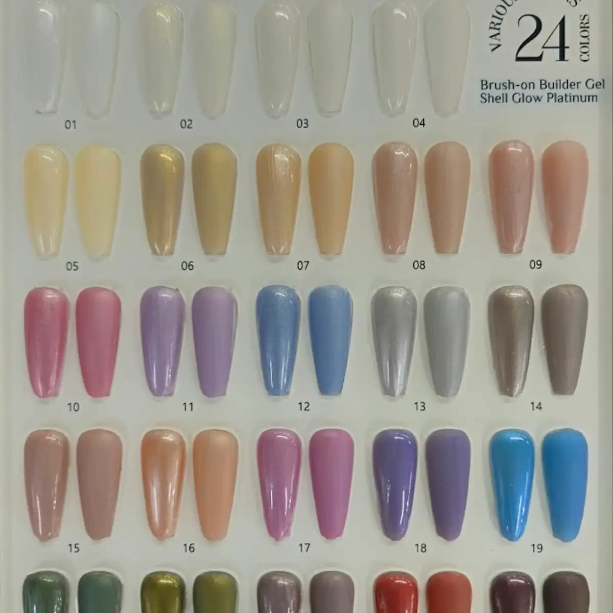 24 colors Brush On Builder Gel Shell Glow Platinum Collection