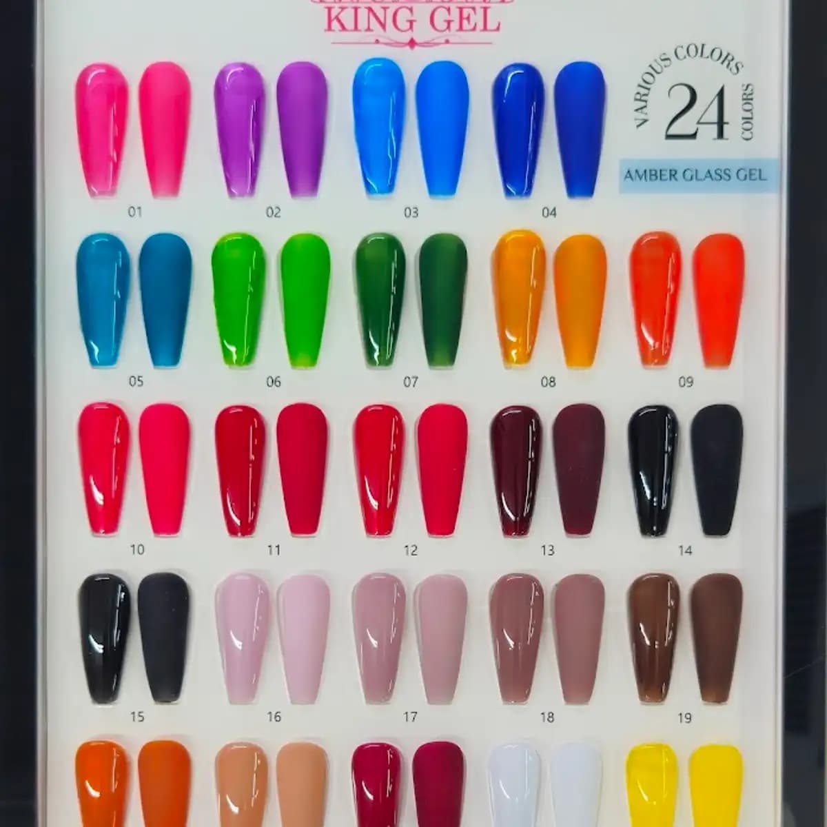 24 colors Amber Glass Gel Collection