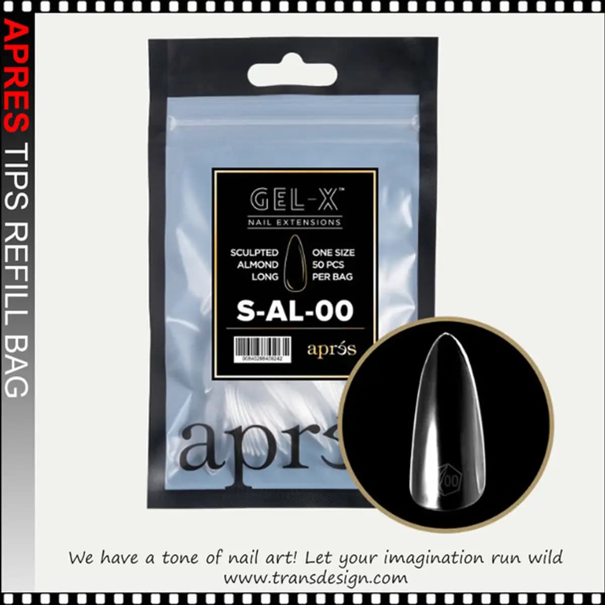 Gel-X Sculpted Almond Long Tips 50/Pack