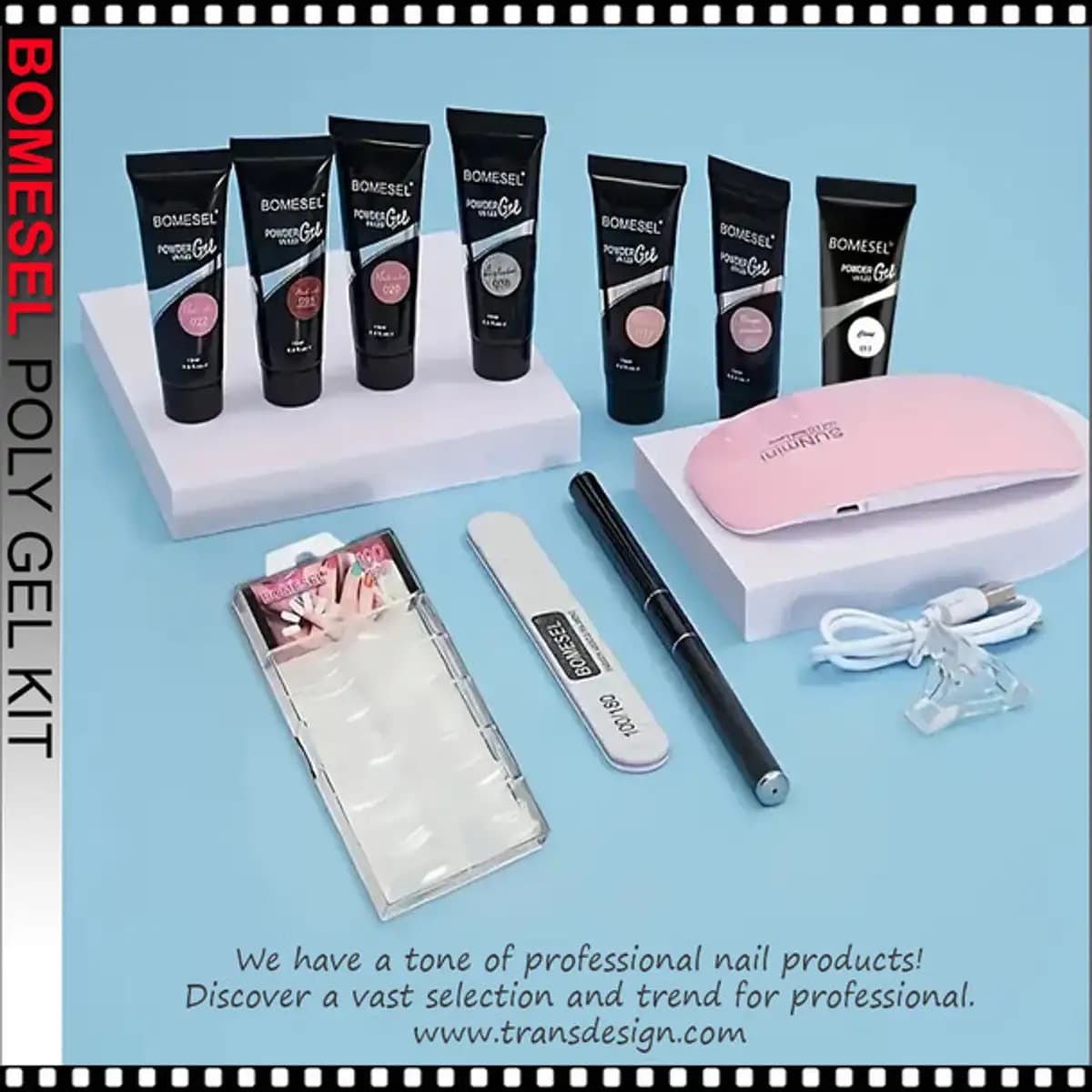 BOMESEL Pro. Polygel with LED/UV Lamp Kit
