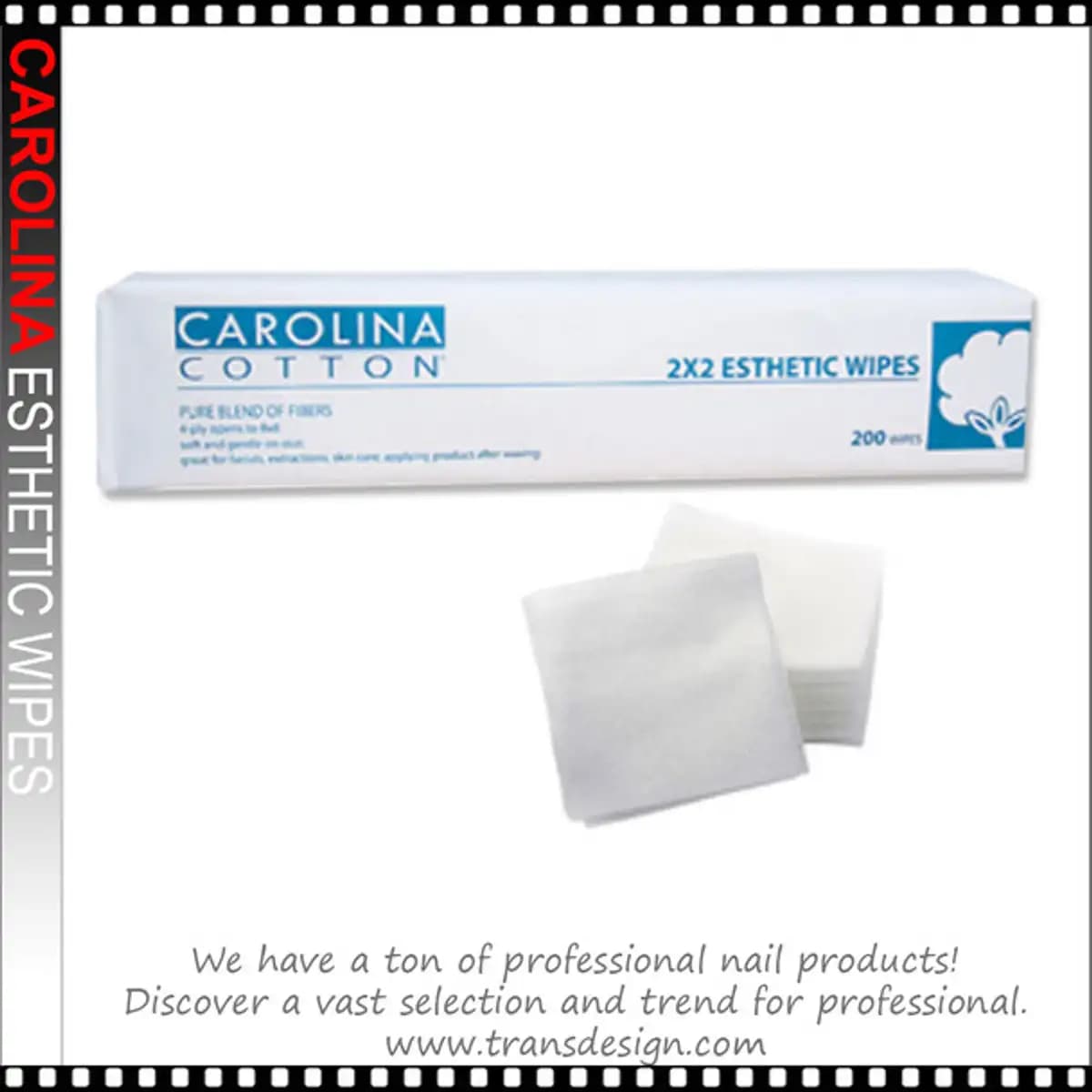 CAROLINA Cotton 2x2 Esthetic Wipes 200 Count