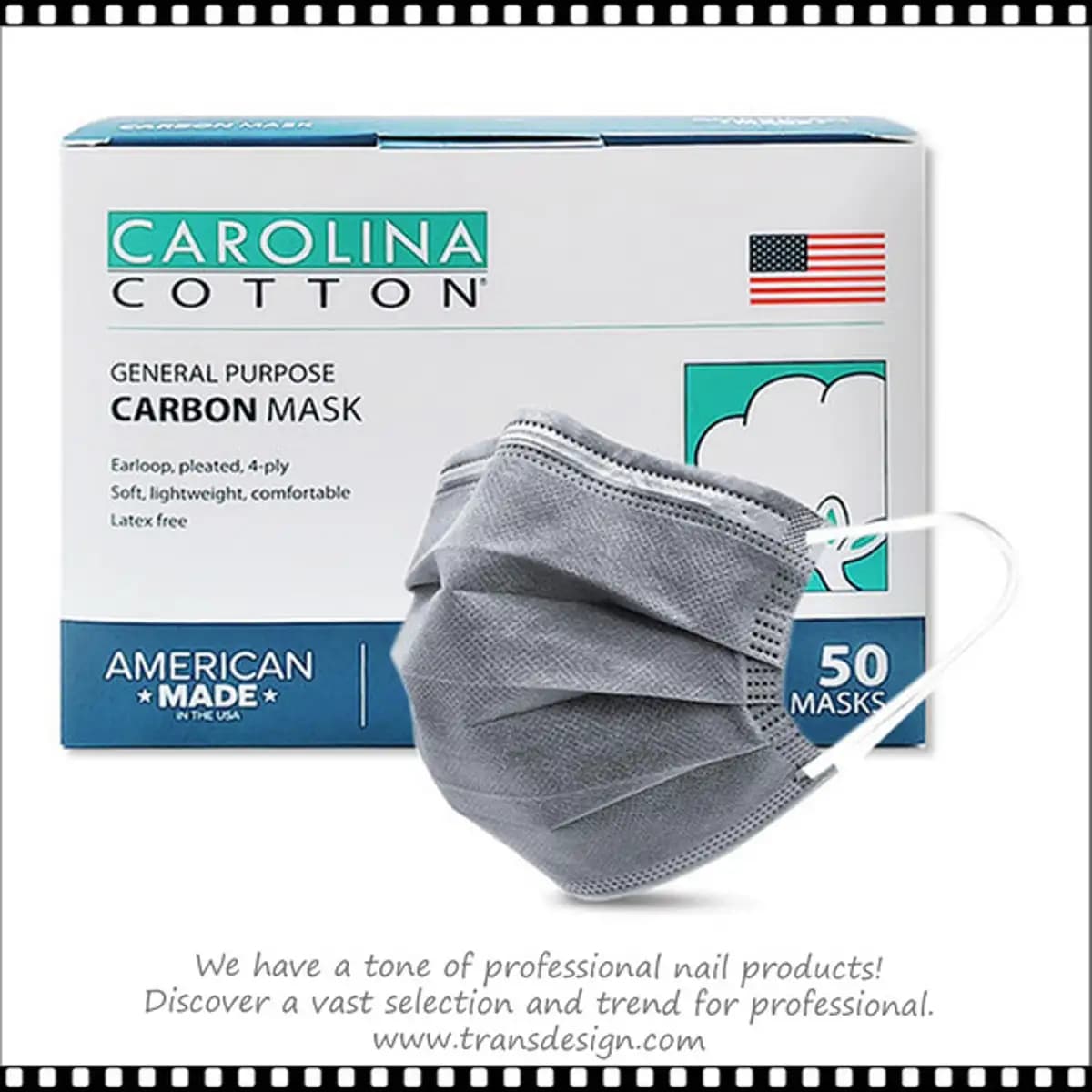 CAROLINA COTTON Carbon Filter Face Masks (Made in the USA)