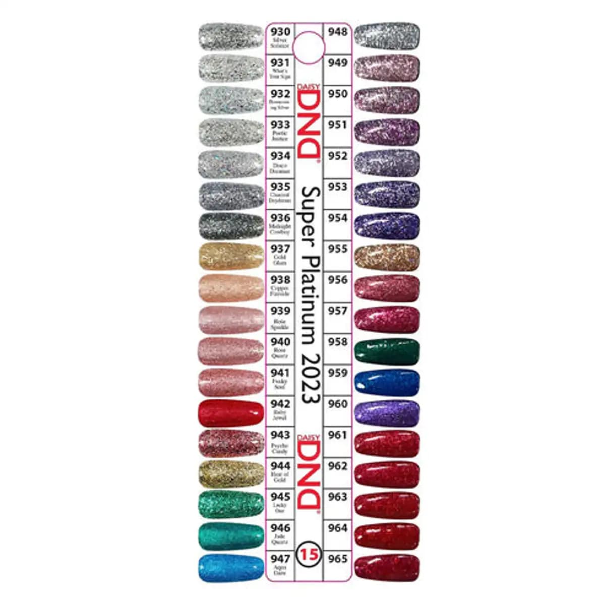 DND Collection 15 SUPPER PLATINUM (Gel only). Free 2 sample charts