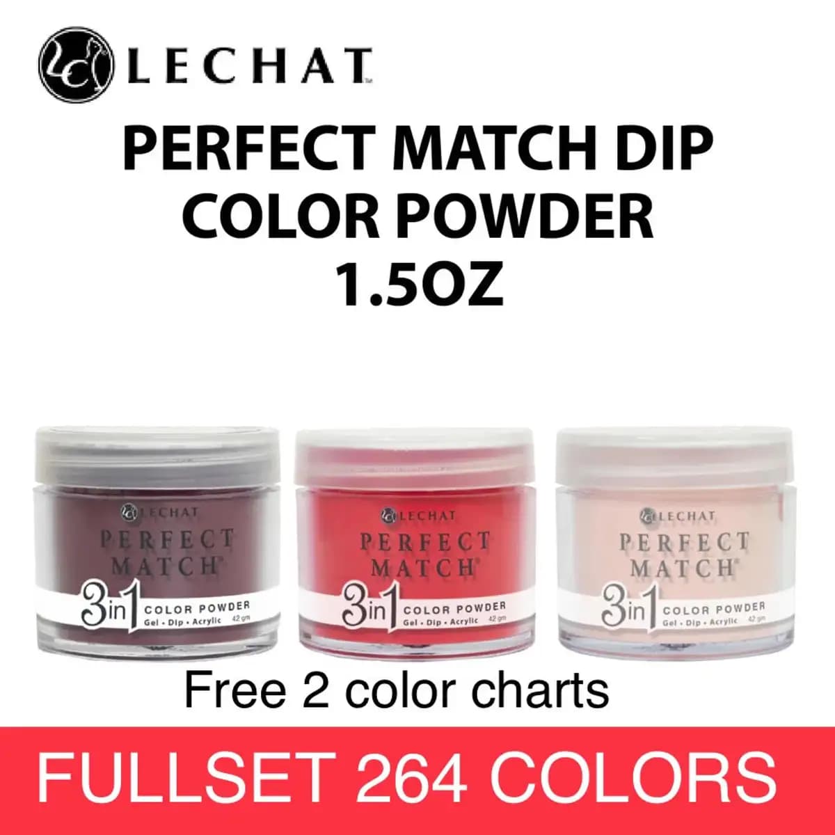 Perfect Match Lechat Dipping Powder Fullset 264 colors