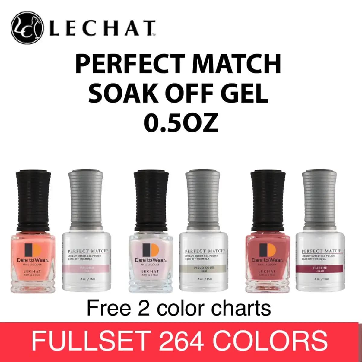 Perfect Match Lechat DUO (Gel and Lacquer) Fullset 264 colors