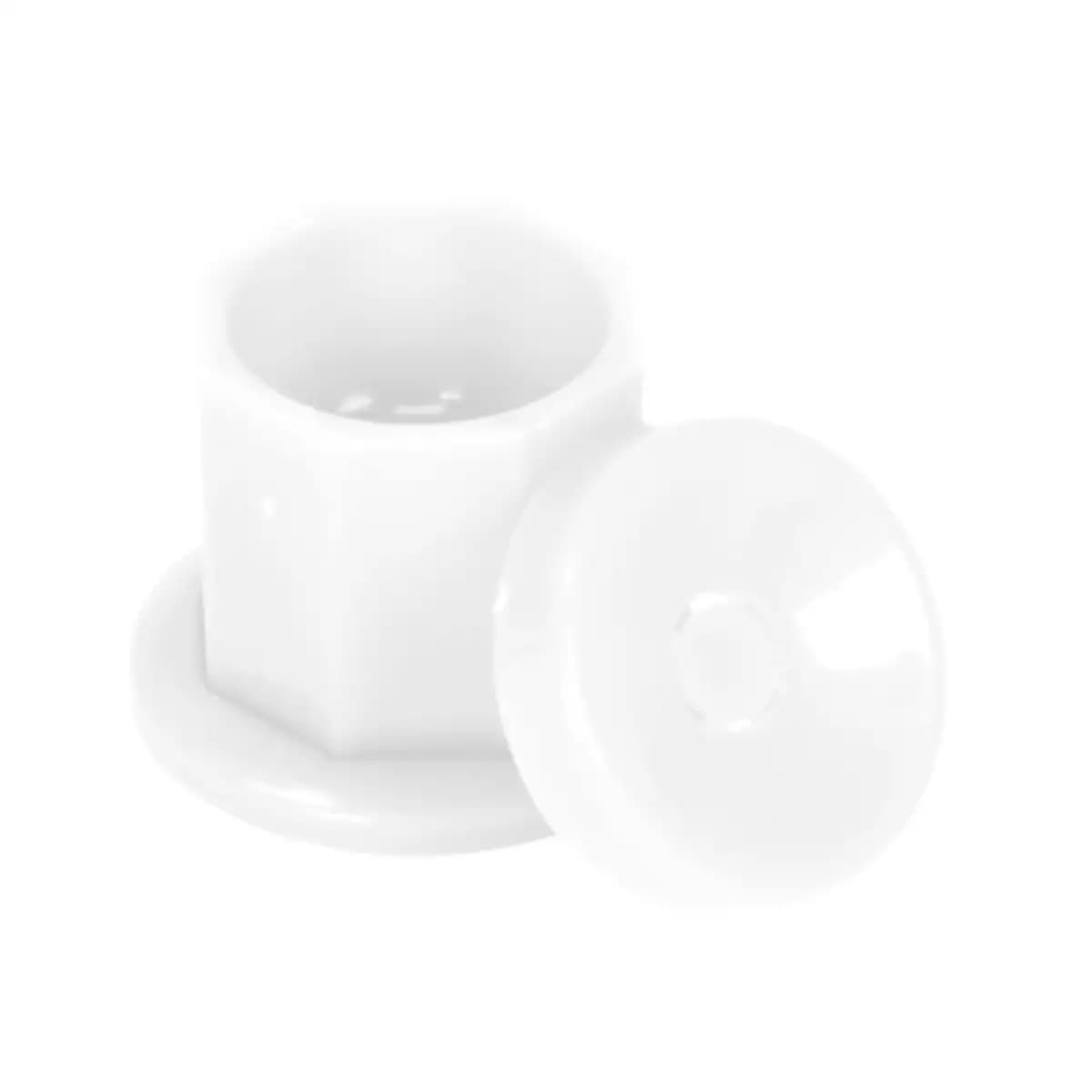 Plastic Dappen Dish with Lid White (set of 50)