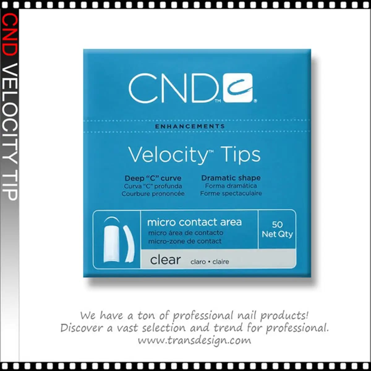 CND Refill Clear Velocity Tips 50/Pack
