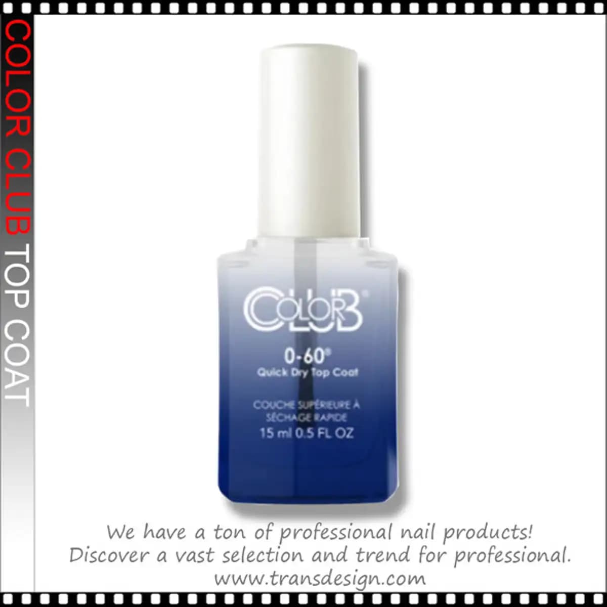 COLOR CLUB 0-60 Quick Dry Top Coat 0.5oz