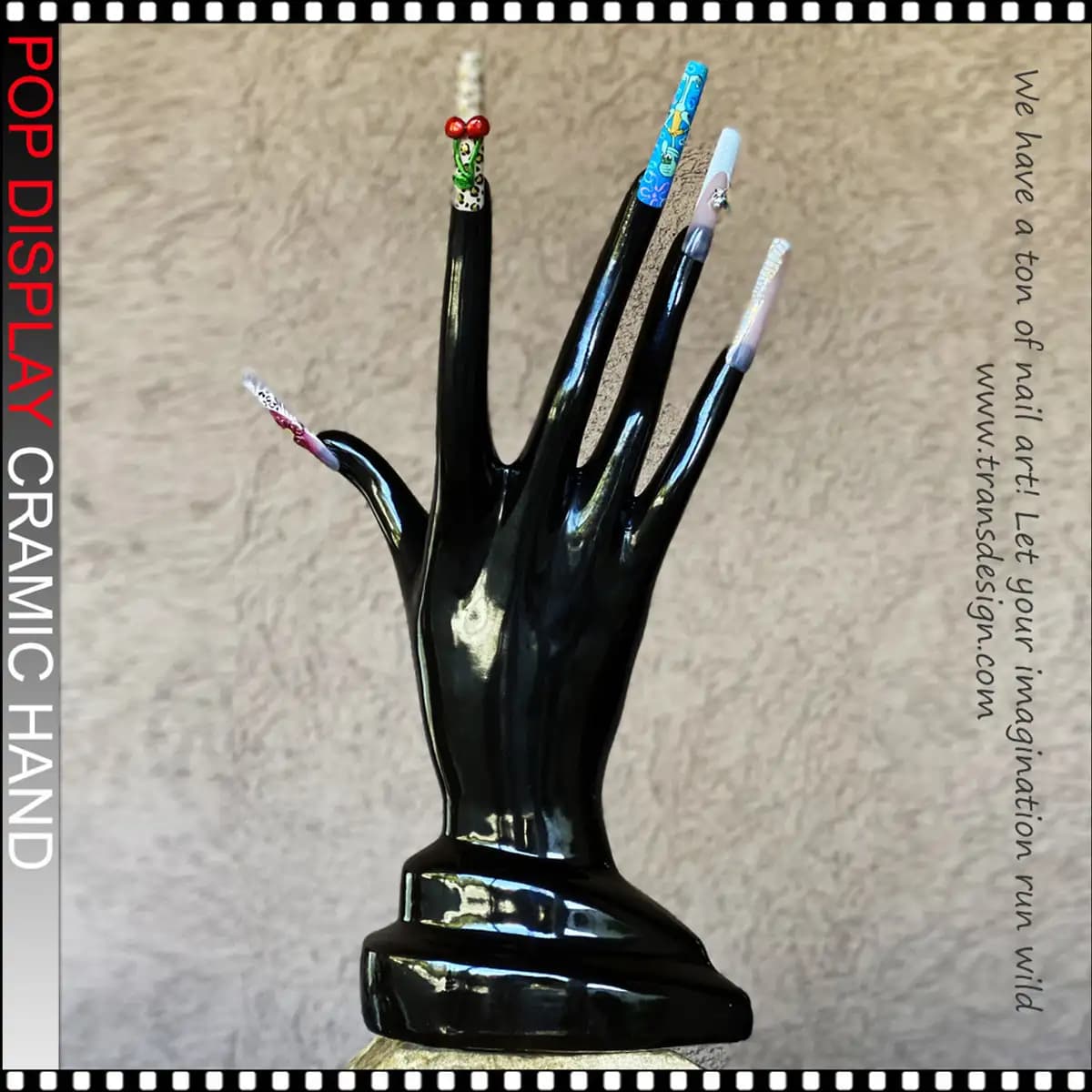 DISPLAY LARGE Ceramic Hand Black 16" Height