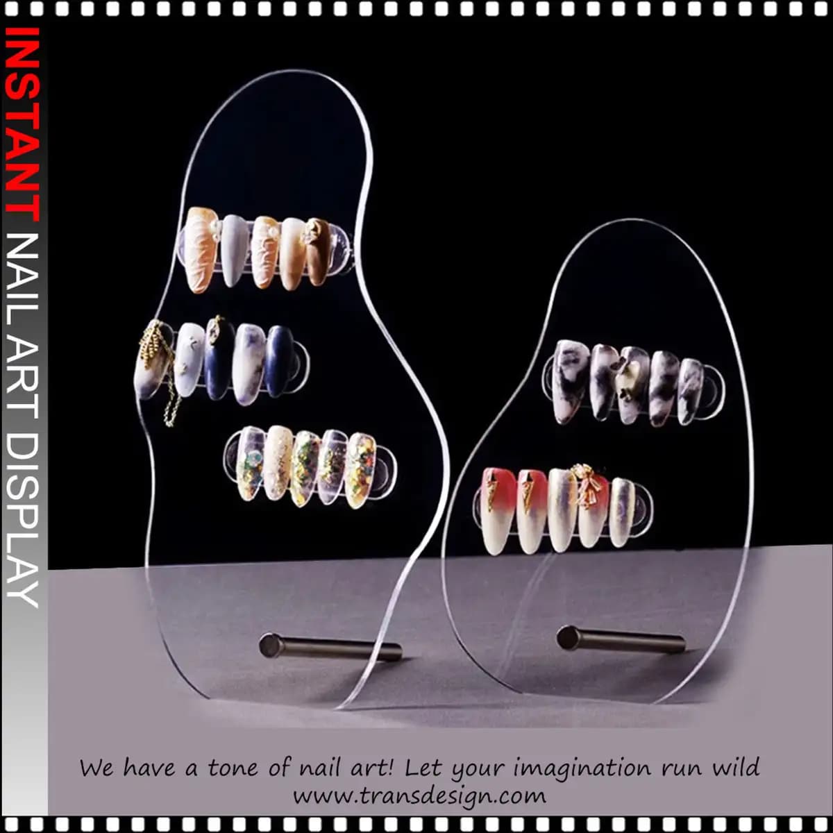 INSTANT Double Acrylic Nail Art Display Board, Clear