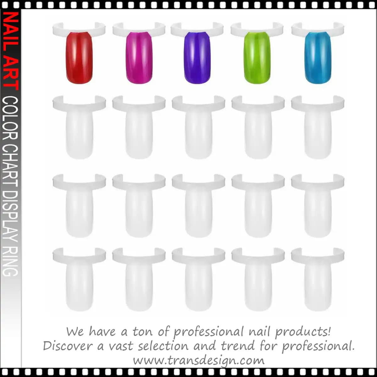 NAIL ART Color Chart Nail Display Ring 50/Pack