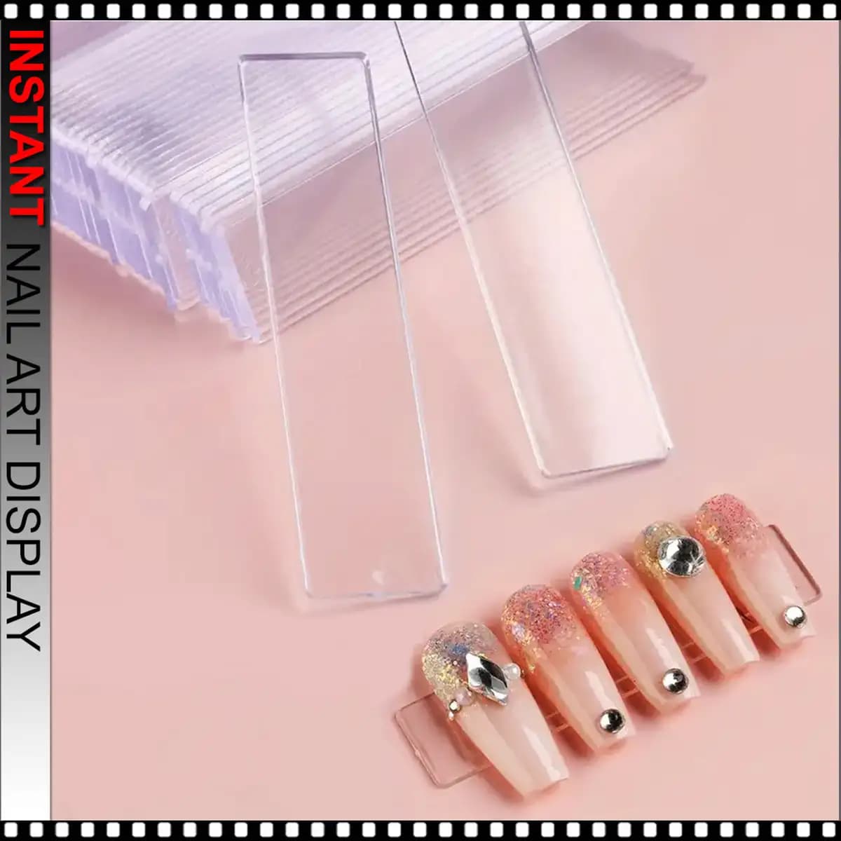 NAIL ART Display Clear Acrylic Strip 50/Pack
