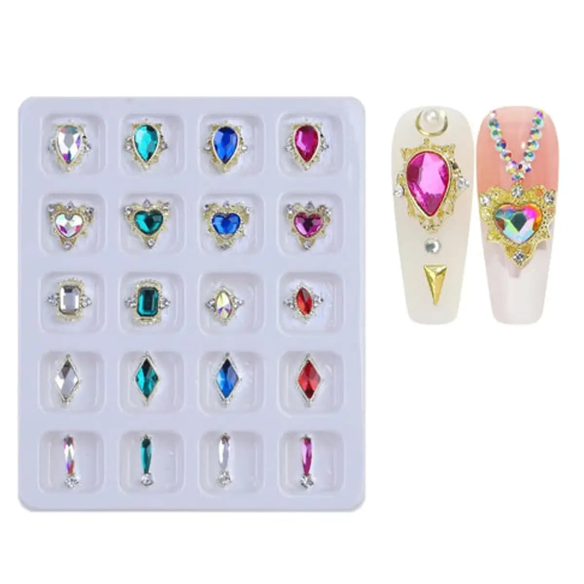 20pcs Mix Large Rhinestones Diamond Nail Art Decorations