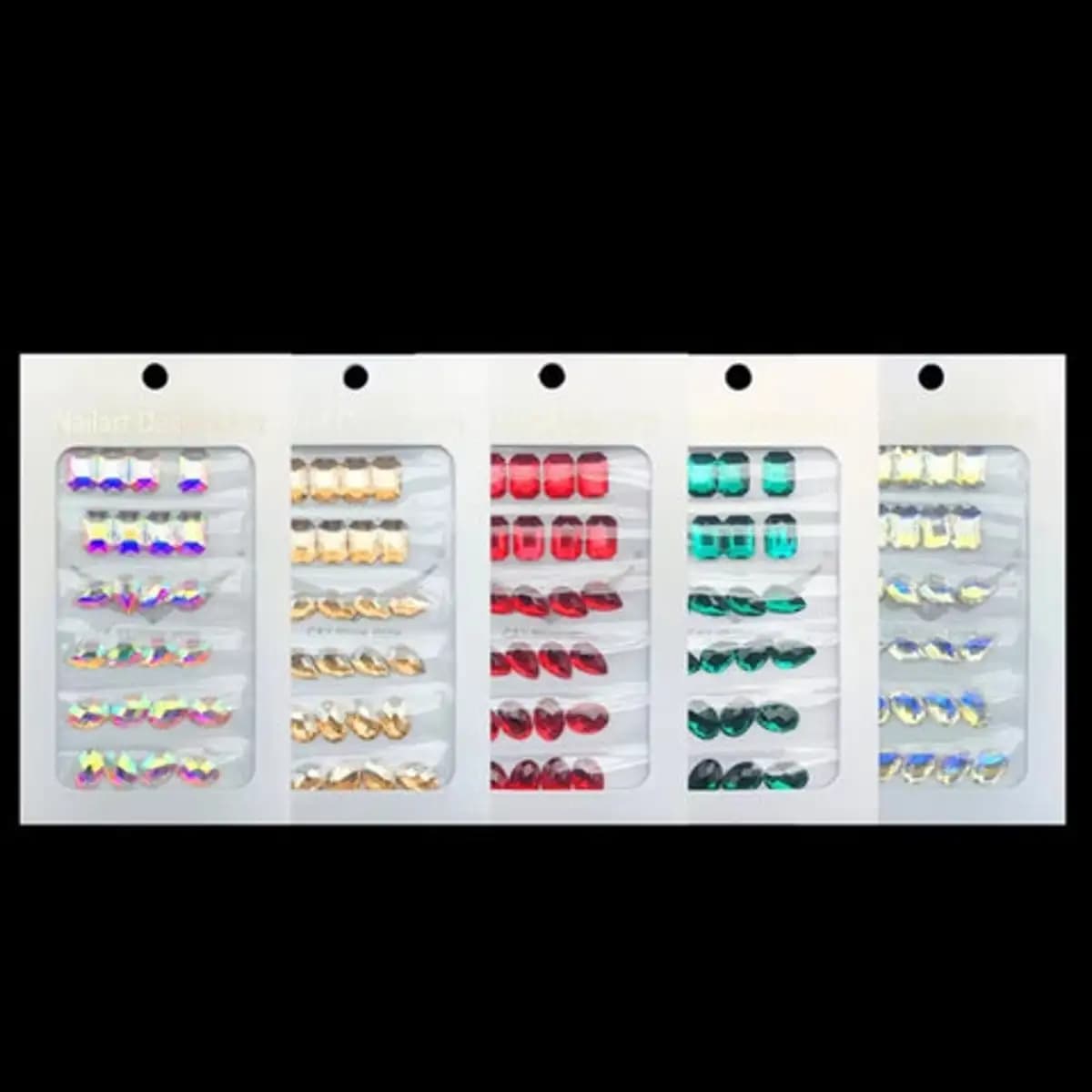 24pcs Mix 3 Shapes Large Diamond Rhinestone Nail Art