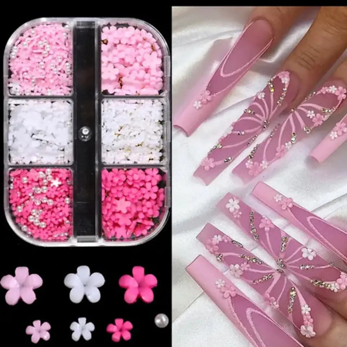 3D Resin Flower 5 Petals 6 Grid Box