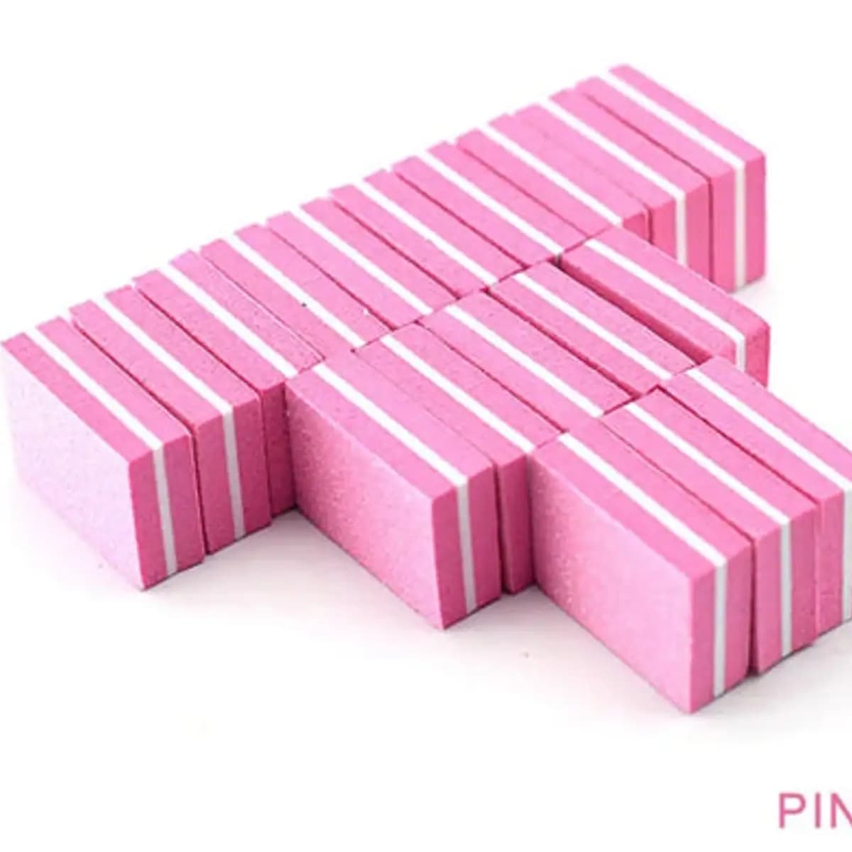 50pcs Mini Buffer Pink 2 Sided 100/180 Grit