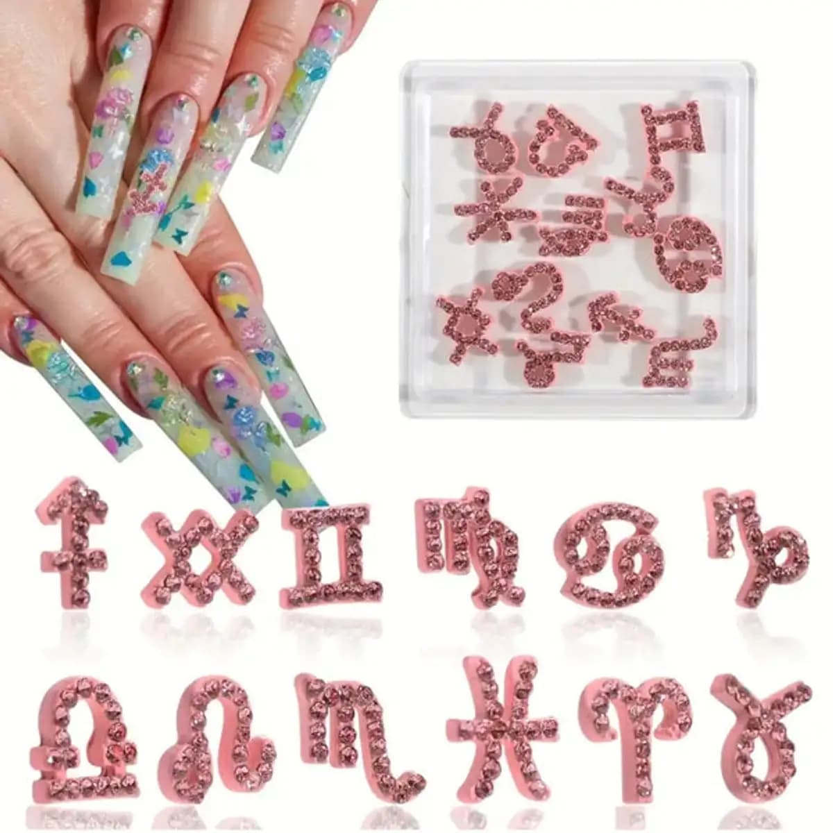 12 Pink Charms