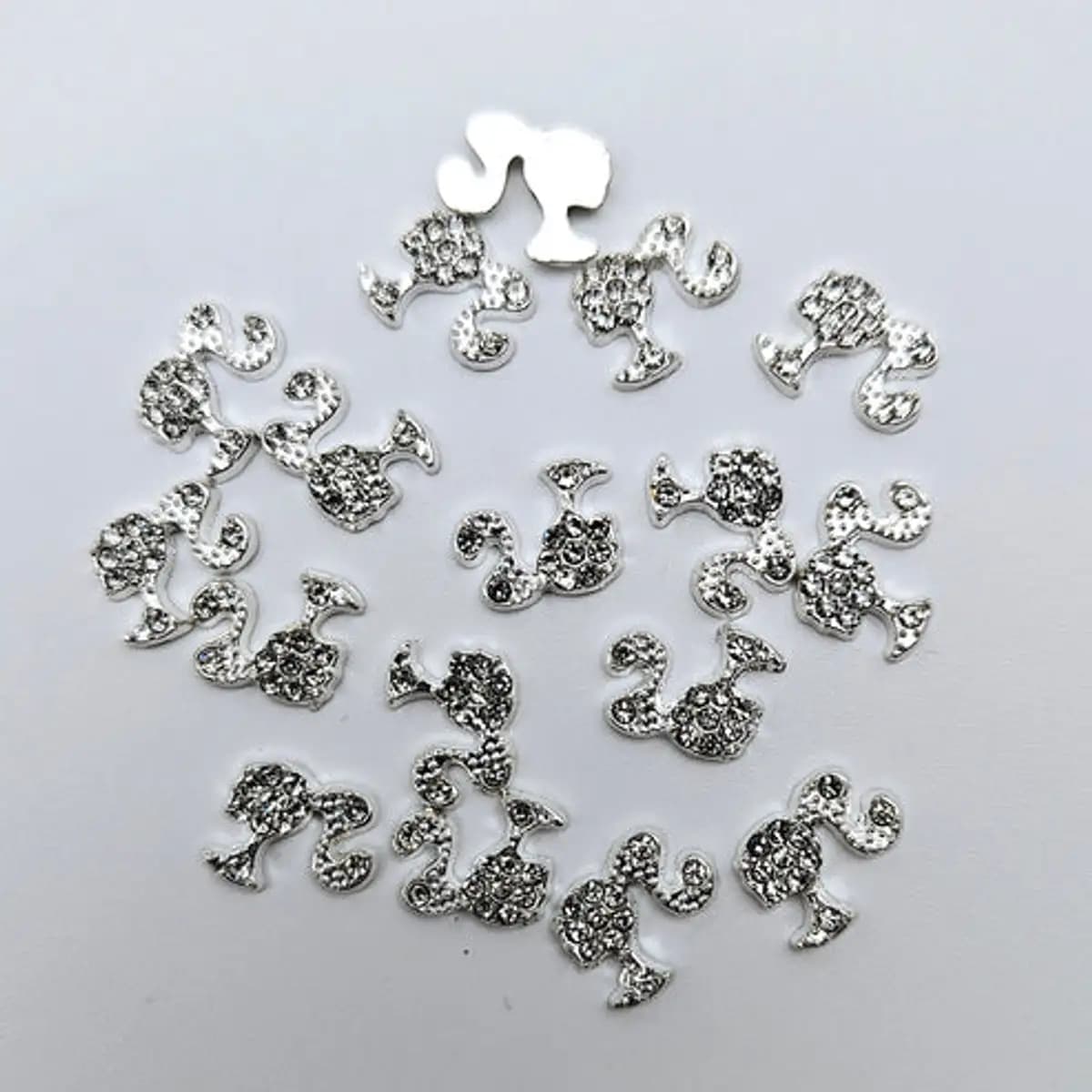 Head with Rhinestones/ Silver