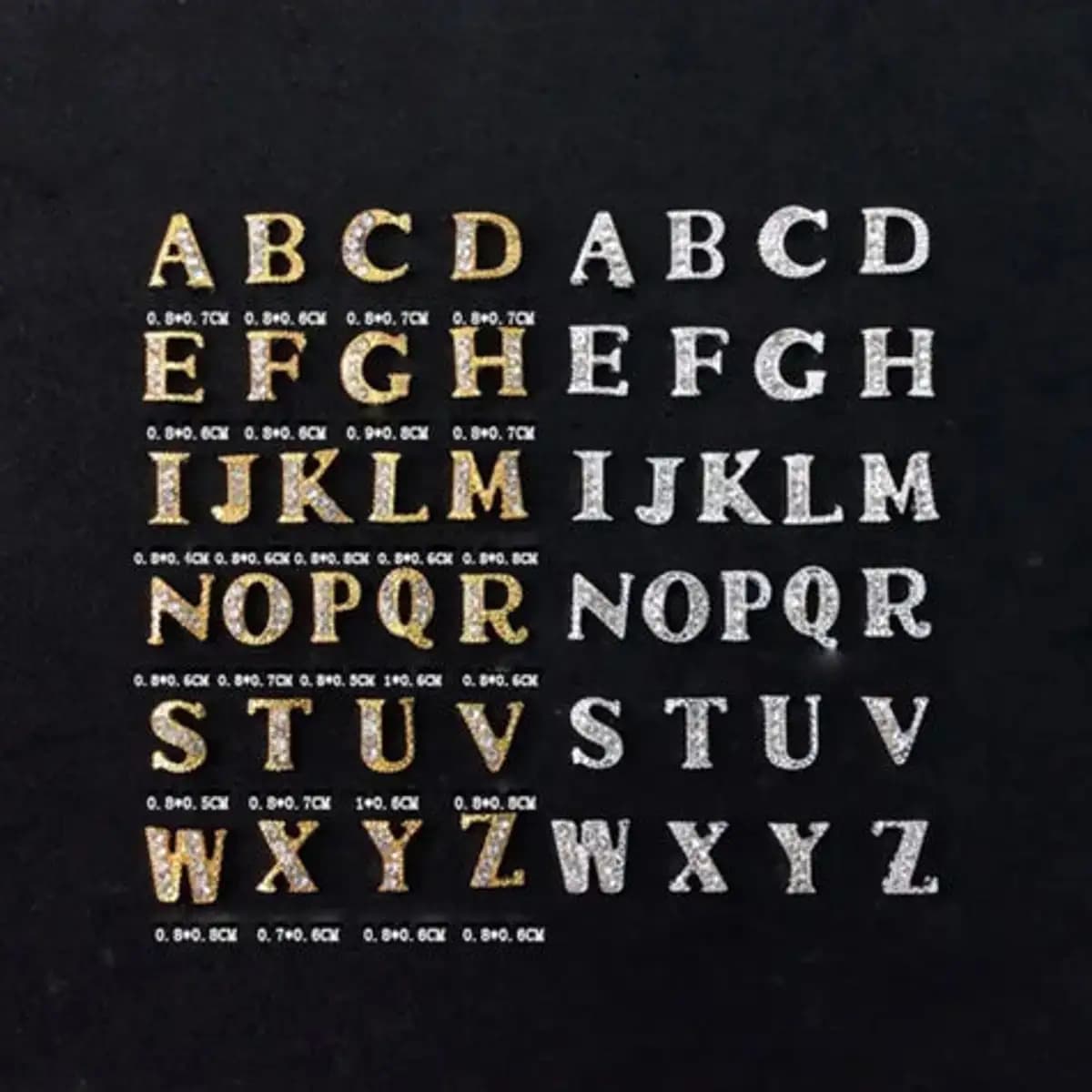 Letters Alphabet Nail Charms - Gold