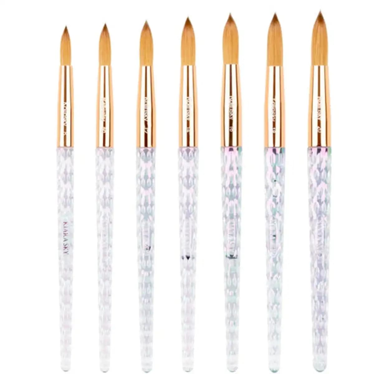Kiara Sky Acrylic Brush Clear Handles Uncrimped