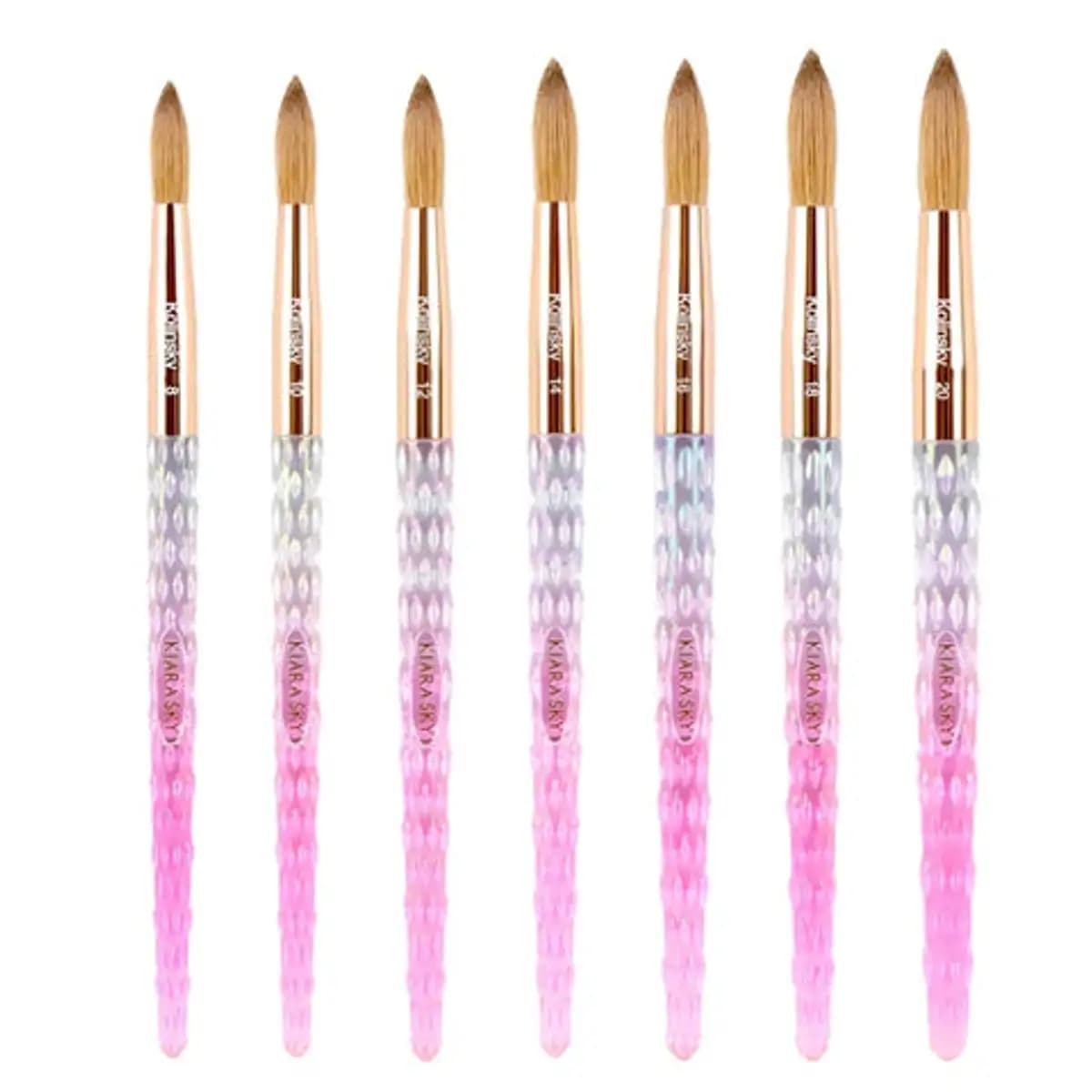 Kiara Sky Acrylic Brush Pink Handles Uncrimped