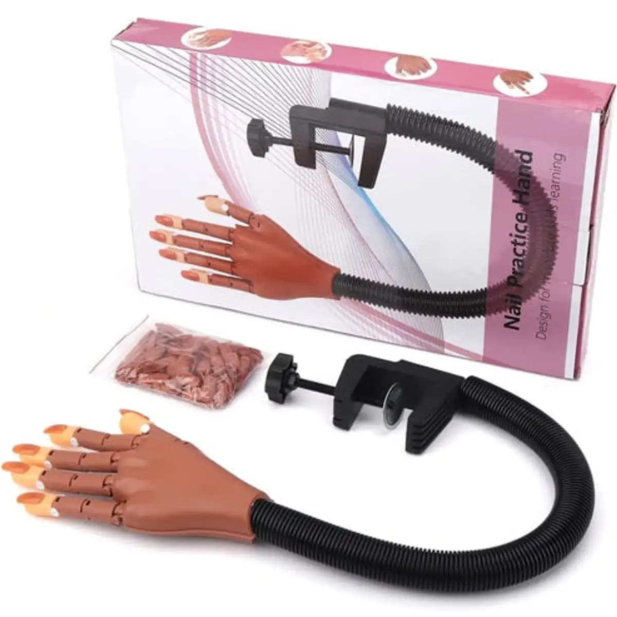 Nail Training Arm Flexible Hand Fingers 100pcs Tips