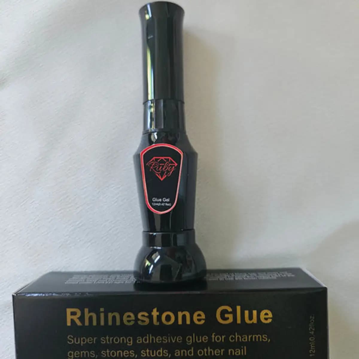 Ruby No Wipe Rhinestone Glue 12ml Tube in Box for Charms Flowers Gems Stones