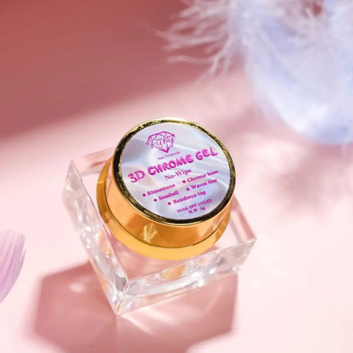 Ruby 3D Chrome Base 5 in 1 Multifunction Gel Non-Wipe 5g jar