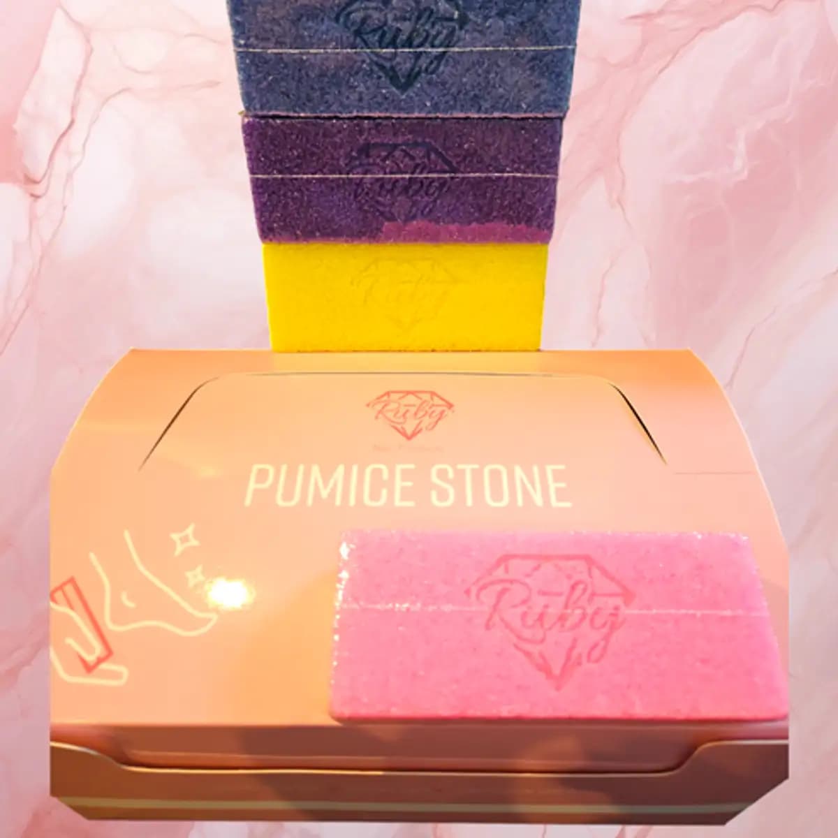 Ruby Dual Grit Pumice Pads Individually Wrapped