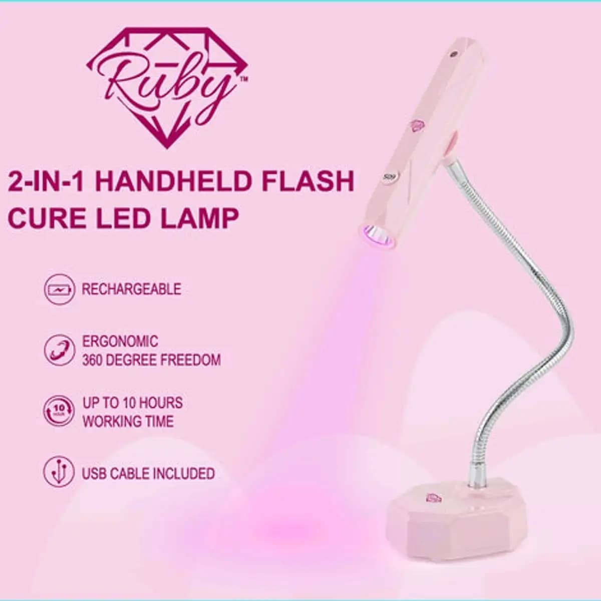 Ruby Handheld Flash Cure LED Lamp Touch Sensor 9W