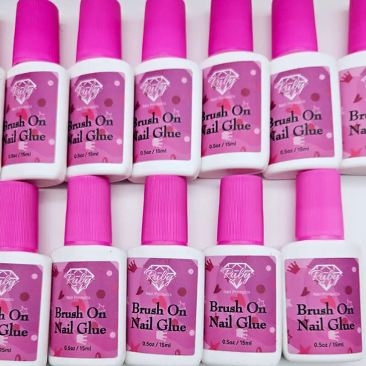 Ruby Brush On Nail Glue Quick Dry Strong Adhesive Easy Application