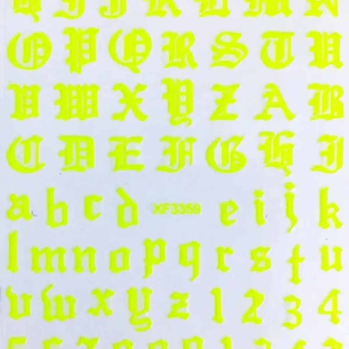 English Letters Yellow