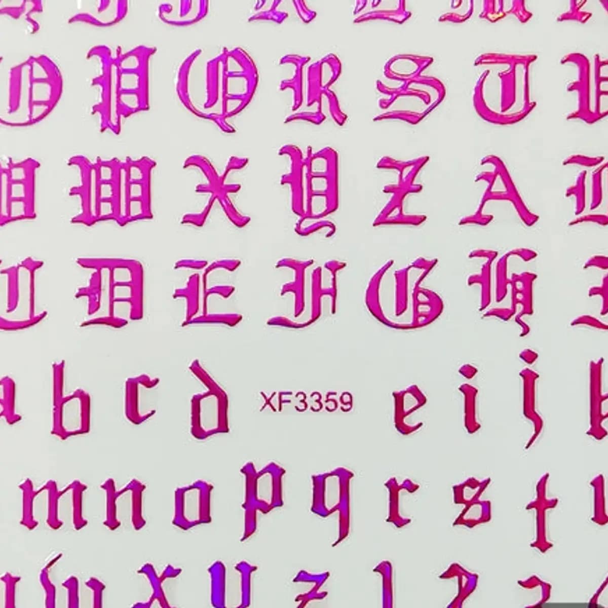 English Letters Glossy Pink