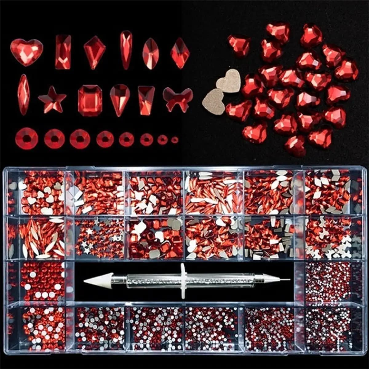 Rhinestones Diamond Box 7920pcs - Red