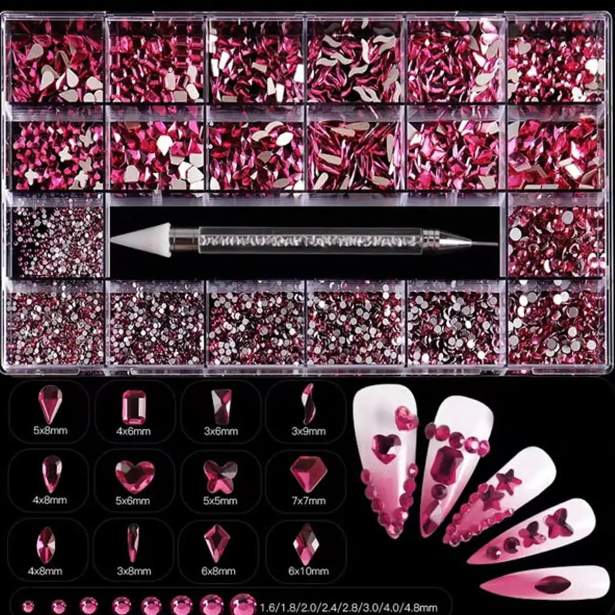 Rhinestones Diamond Box 7920pcs - Rose