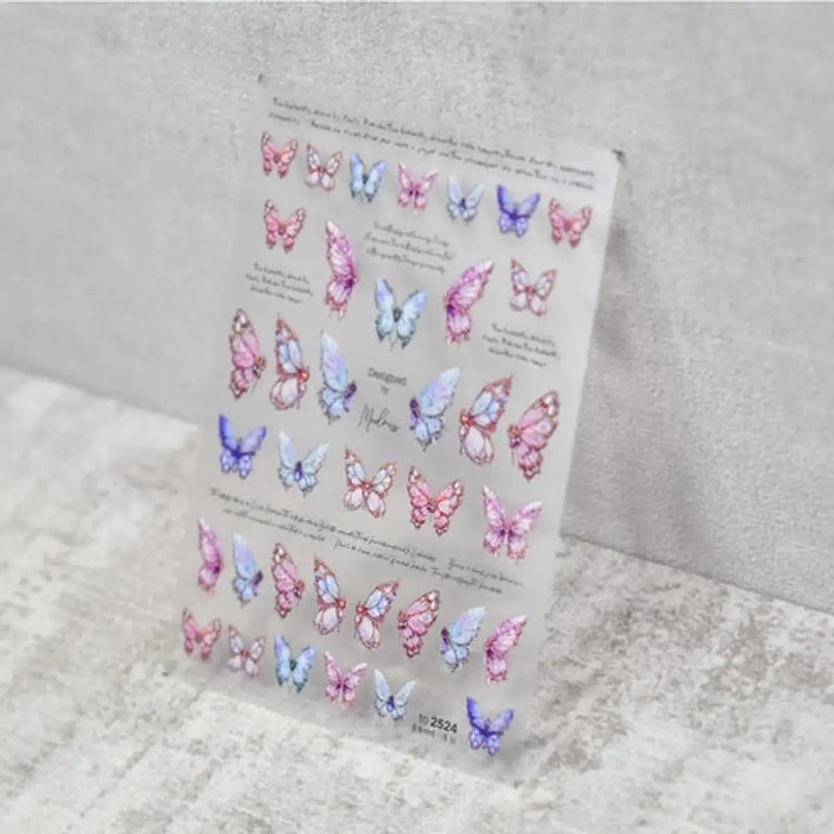 5D Butterfly Nail Art Stickers - 2524