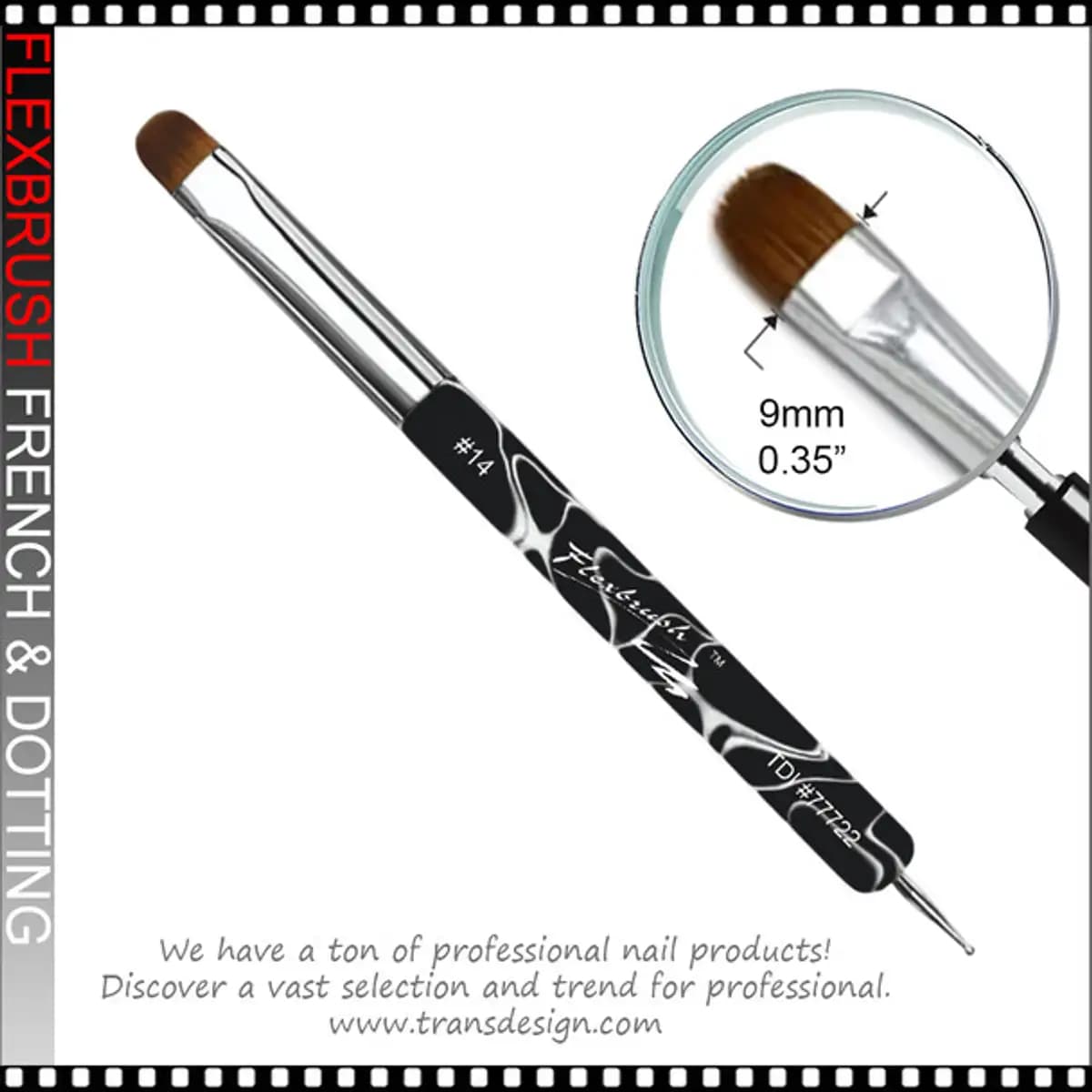 French Brush & Dotting Tool, Black Marble #14