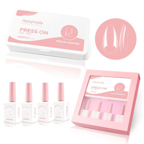 Press On Bundle - Medium Almond Pink Set